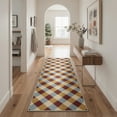 thumbnail image 6 of 5x7 Washable Rugs Non Slip Low Pile Lightweight Area Rugs for Living Room Bedroom, Machine Washable Indoor Throw Rug with Argyle Print Pattern, Amber Rust, 6 of 6