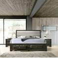 thumbnail image 1 of Oakland Antique Gray Finish Wood 3-Piece Bedroom Set with King Bed and Two Nightstands, 1 of 2
