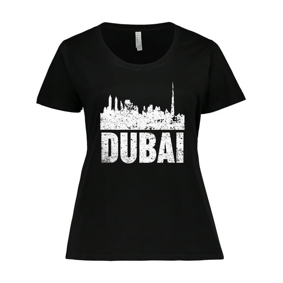 Inktastic Dubai City Skyline with Grunge Women's Plus Size T-Shirt