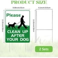 thumbnail image 2 of Paquete de 2 letreros para limpiar los excrementos de su perro, letreros para recoger los excrementos de su mascota, marcador para perros con estaca de metal que prohíbe que su perro defeque., 2 of 9