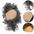 thumbnail image 5 of KAKOWELY Peluca gris con calvicie para hombre, corta y rizada, para disfraz de Halloween, con calva, peluca sintética para cosplay de anciano, ideal para fiestas navideñas., 5 of 5