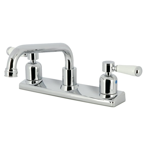 Kingston FB2131DPL Paris Two-Handle 2-Hole 8" Centerset Kitchen Faucet in Polished Chrome