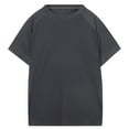 thumbnail image 6 of WREESH Men's Solid Color Sports Top Loose Casual Short Sleeve T-Shirt for Summer Pullover Gray, 6 of 9