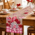 thumbnail image 5 of Valentine's Day Table Runner - 72 Inch Long Gnomes Roses Loves Romantic Plaid Wood Cotton and Linen Blended Dress Scarves Farmhouse Table Runner for Kitchen Dining, Coffee Table, 13" x 72", 5 of 8