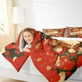 thumbnail image 4 of Homewish Romantic Calentinels Day Bedding Comforter Set,Cute Loves Print Twin Comforter Sets,Green Beige Red Bedding Set For Kids,Super Cozy Room Decor Reversible,2-Piece, 4 of 8