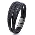 thumbnail image 4 of Pulsera para hombre Brazaletes trenzados de cuero multicapa vintage Hecho a mano R, 4 of 4