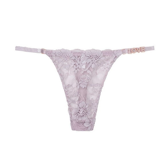 Ruimatai Women's Sexy Lace Thong Underwear Low Rise Comfortable Breathable Soft Embroidered Flowers Daily Wear Seductive Panties