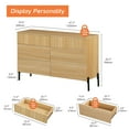 thumbnail image 3 of FITUEYES Wood Dresser with 6 Drawers, TV Entertainment Center with Storage for 55" TV, Wide Chest of Drawers for Bedroom, Living Room, Entryway, Oak, 3 of 6