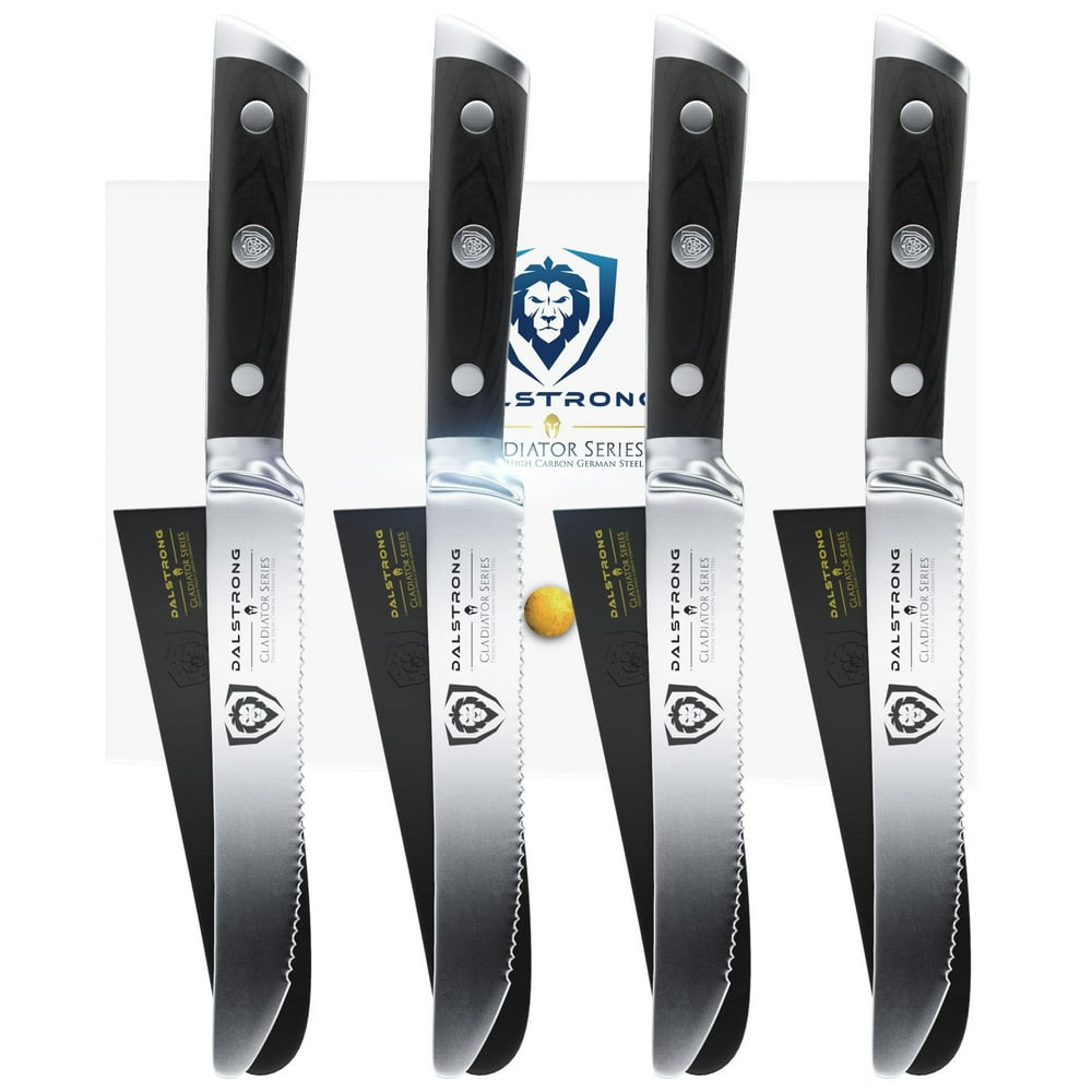 DALSTRONG Steak Knives Set of 4 5" SerratedEdge Blade Gladiator