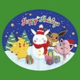 thumbnail image 2 of Boy's Pokemon Christmas Happy Holidays Snowman  Graphic Tee Kelly Green Medium, 2 of 4