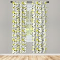 thumbnail image 5 of Ambesonne Black and Yellow Window Curtains, 80s Memphis, Each 28" W x 63" L, Black Yellow White, 5 of 5