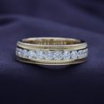 thumbnail image 2 of Men's Wedding Band Ring, 1.16 Carat Round Shape IGI Certified Lab Grown Diamond (14K Solid Gold) Channel Set Milgrain Half Eternity Stackable Band Ring Jewelry Gift For Men, 2 of 6