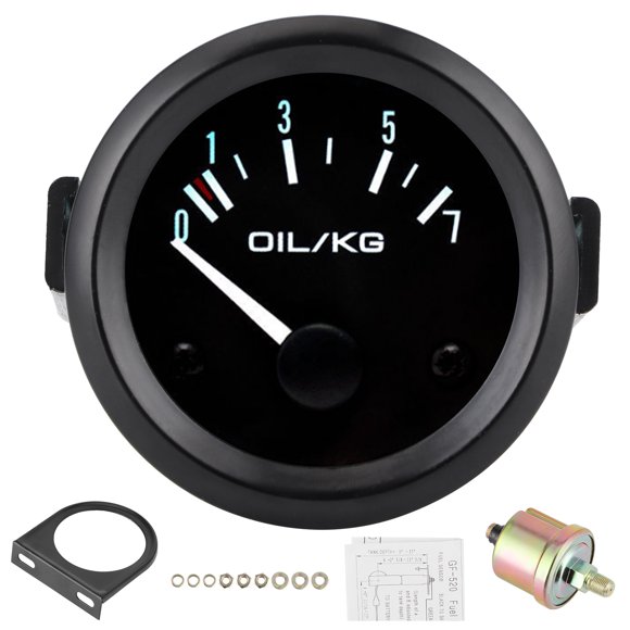 Oil Pressure Gauge Led Oil Pressure Gauge Universal Oil Pressure Meter 12v Oil Pressure Gauge Car Instrument Universal Oil Pressure Gauge 12V 07kg/cm 52mm Dia Car Instrument