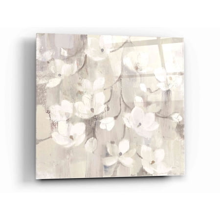 Epic Art 'Magnolias in Spring II Neutral' by Albena Hristova, Acrylic Glass Wall Art, 12"x12"
