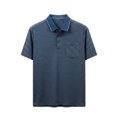 thumbnail image 4 of yillto Mens Shirts Short Sleeve Striped Golf Shirt Casual T Shirts Collared Shirts with Pockets, 4 of 5
