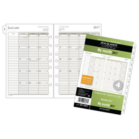 at a glance day runner 2017 monthly planner refill size 4