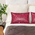 thumbnail image 4 of Bingfone Pink Glitter Print Satin Pillowcase for Hair - Standard Size with Zipper Silky & Soft Pillow Covers,20x30 inches, 4 of 8