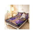 thumbnail image 3 of Homewish Bohemian Tree Of Life Queen Sheets,Vintage Stars Queen Sheet Sets,Purple Brown,4-Piece,1 Flat Sheet, 1 Fitted Sheet and 2 Pillowcases, 3 of 6
