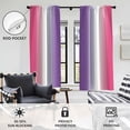 thumbnail image 3 of Purple Pink and White Window Curtain Abstract Ombre Cute Modern Aesthetic Colorful Girls Teen Kids Living Room Bedroom Window Drapes Treatment Fabric 1 Pair Home Decor, 42" W x 63" L, Gradient, 3 of 6