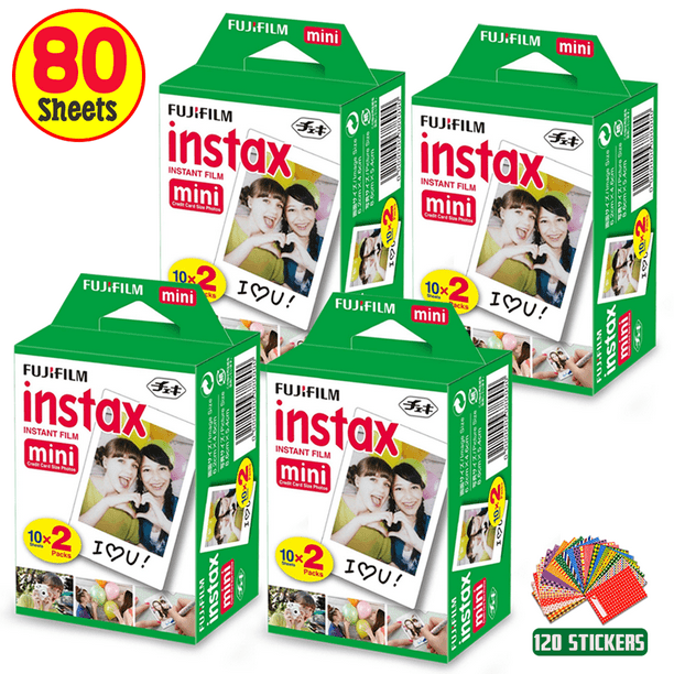 Fujifilm Instax Mini Instant Film 4 Pack 4 X Total Of 80 Sheets 1 Assorted Colorful Mini Photo Stickers Compatible With Fujifilm Instax Mini 9 Mini 8 Mini 25 Mini 90 Fuji Sp 1 Sp 2 Walmart Com Walmart Com