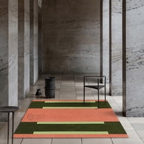 Area Rug 8x11, Handmade Carpet, Green and Pink Color, Wool Rug, Living room, Bedroom, Tufted Rugs