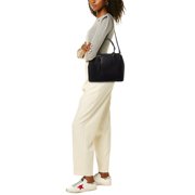 Italian Leather Top Handle Bag, Black
