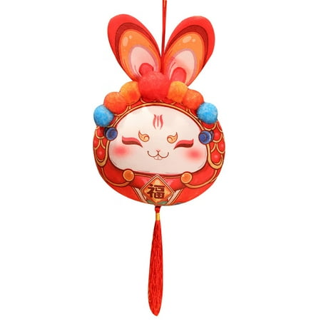 

SARZI 2023 New Year of the Rabbit Mascot Folk Custom Wind Rabbit Pendant 8inch