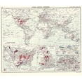 thumbnail image 2 of Bartholomew 23x20 Gold Ornate Wood Framed with Double Matting Museum Art Print Titled - Global Coal Mining Countries - Bartholomew 1907, 2 of 4