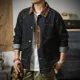 thumbnail image 3 of Chaqueta vaquera para hombre, otoño, vintage, cargo, a bordo, japonesa, retro, de alta calidad, abrigo vaquero para hombre, una pieza, estética coreana, lujo, 3 of 5