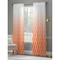 thumbnail image 4 of Abstract Art Sheer Curtains 84 Inches Long 2 Panels Classic Orange Line Gradient Decoration Light Filtering Semi Sheer Window Curtains Drapes for Bedroom Living Room 52"x84", 4 of 7