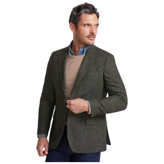 Nautica Mens Modern fit Sport Coat Blazer 36 R Hunter Green Herringbone