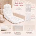 thumbnail image 5 of SLUMLOVE Full Body Bath Pillow for Women, 56.1*19.7" Ergonomic Bathtub Cushion with Non-Slip Suction Cups, 5D Mesh Spa Pillow for Neck Back Hip Support, white, 5 of 8