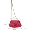 thumbnail image 4 of Women Straw Crossbody Clutch Purse Straw Shoulder Handbag Cloud Dumpling Pouch Rattan Summer Beach Woven Handmade Bag, 4 of 7