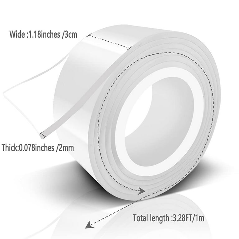 Double Sided Tape, 1 Roll Total 3.28FT Removable Nano Tape, Strong