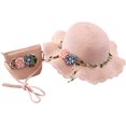 thumbnail image 1 of 2-8 Years Old Girls Straw Hat Tourist Hat Sun Hat + Small Bag Set, 1 of 1