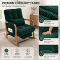 thumbnail image 7 of Homefun Corduroy Rocking Chair Wood Frame with Footrest Adjustable Back Storage Pocket for Nursery Living Room,Green, 7 of 7