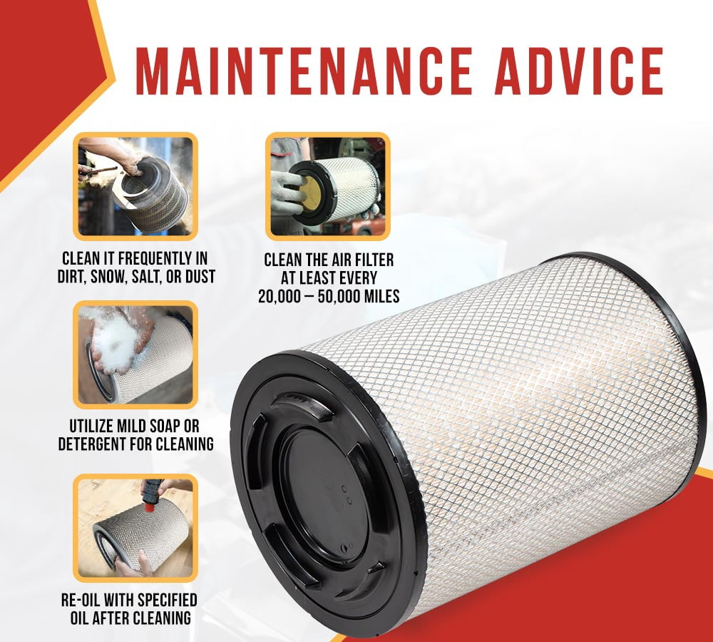 P606720 Engine Air Filter Compatible with VN VNL 780 760 860 670 630; VN 780 670, VH, VHD, VNM, D12, D13, D16 Replaces 21715813 RS4642 20411815 AF26163M AF26472M LAF9201