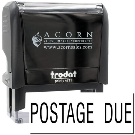 Large Self-Inking Postage Due Stamp, Trodat Printy 4913, Press and Print Stamping, Impression Size 7/8" x 2-1/4", Up to 10,000 Impressions - Black Ink