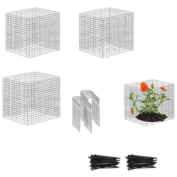 Triani 12Pcs Wire Plant Protector from Animals 11.81*11.81 Inch Dia Easy to Install Chicken Wire Plant Cages to Keep Rabbits Deers Squirrels Out for Garden