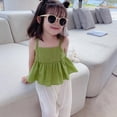 thumbnail image 2 of Magazine Girls Summer Pure Color Comfortable Breathable Halter Belt Blouse 2-11Y, 2 of 7