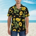thumbnail image 4 of Daiia Bees and Sunflowers Hawaiian Shirt for Men Gentle Cotton Regular Short Sleeve Casual-X-Large, 4 of 9
