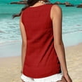 thumbnail image 6 of Meichang Womens Sleeveless V Neck Tank Tops Summer Loose Fit Comfy Shirts Basic Solid Color Tops Lightweight Going Out Pullover Blouses, Red M, 6 of 8