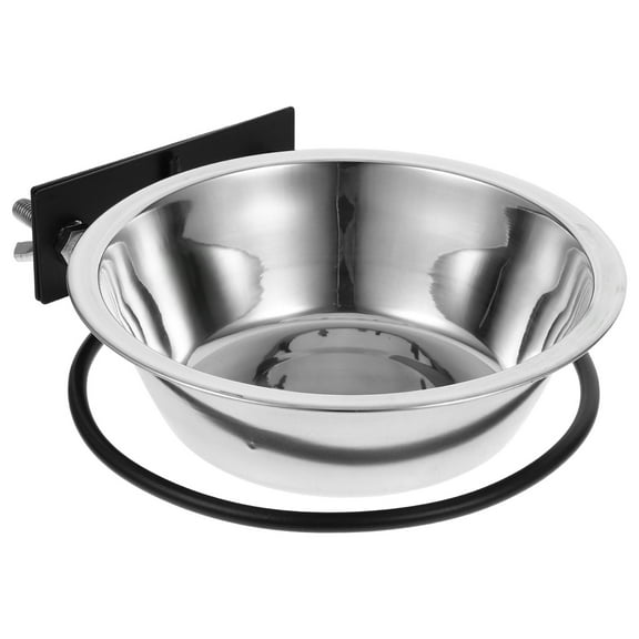 Hemoton Wall Mountable Elevated Dog Food Water Bowls Stainless Steel Dog Cat Feeder Raised Pet Feeding Station Ideal For Small Pets