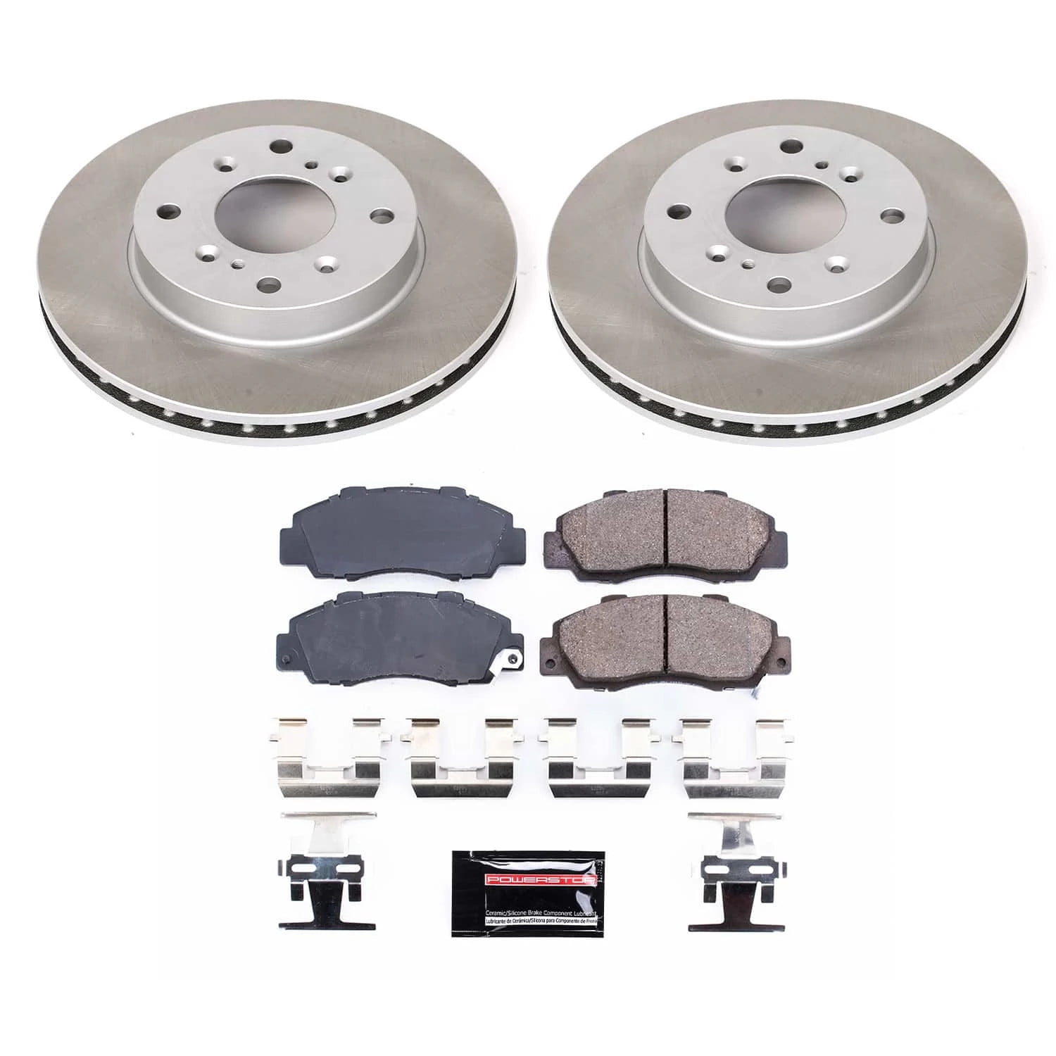 PowerStop Front Semi-Coated Rotor and Low-Dust Ceramic Brake Pad Kit SC1041