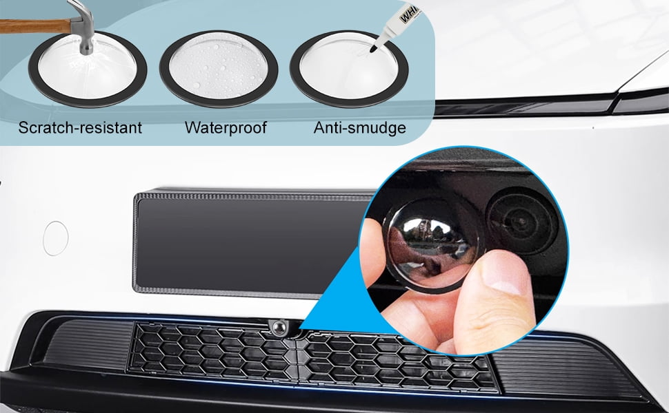 2Pcs Lens Guard PC Protective Cover Kits for Tesla from 2025Cybertruck / 2025 Model Y Juniper / 2025 Model S / 2025 Model 3 Front Bumper Camera