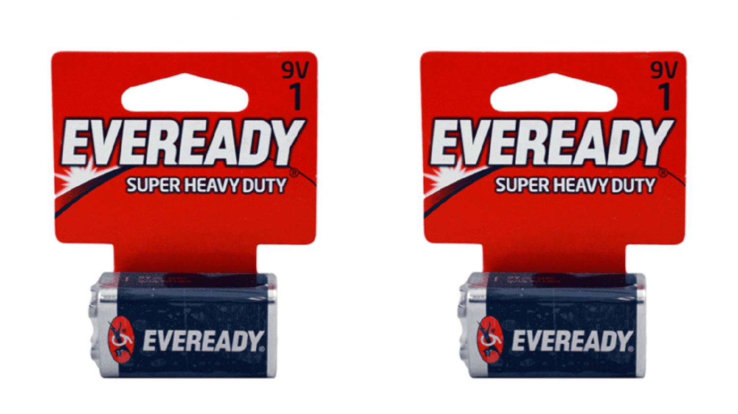 9V 1 Eveready Super Heavy Duty Carbon Zinc Batteries Pack of 2