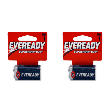 9V 1 Eveready Super Heavy Duty Carbon Zinc Batteries Pack of 2