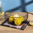 thumbnail image 3 of Zhuge Metal Wire Countertop Fruit Bowl Basket Holder for Kitchen | Black Modern Home Storage Decor Stand - 11 Inch (Round C，Black), 3 of 4