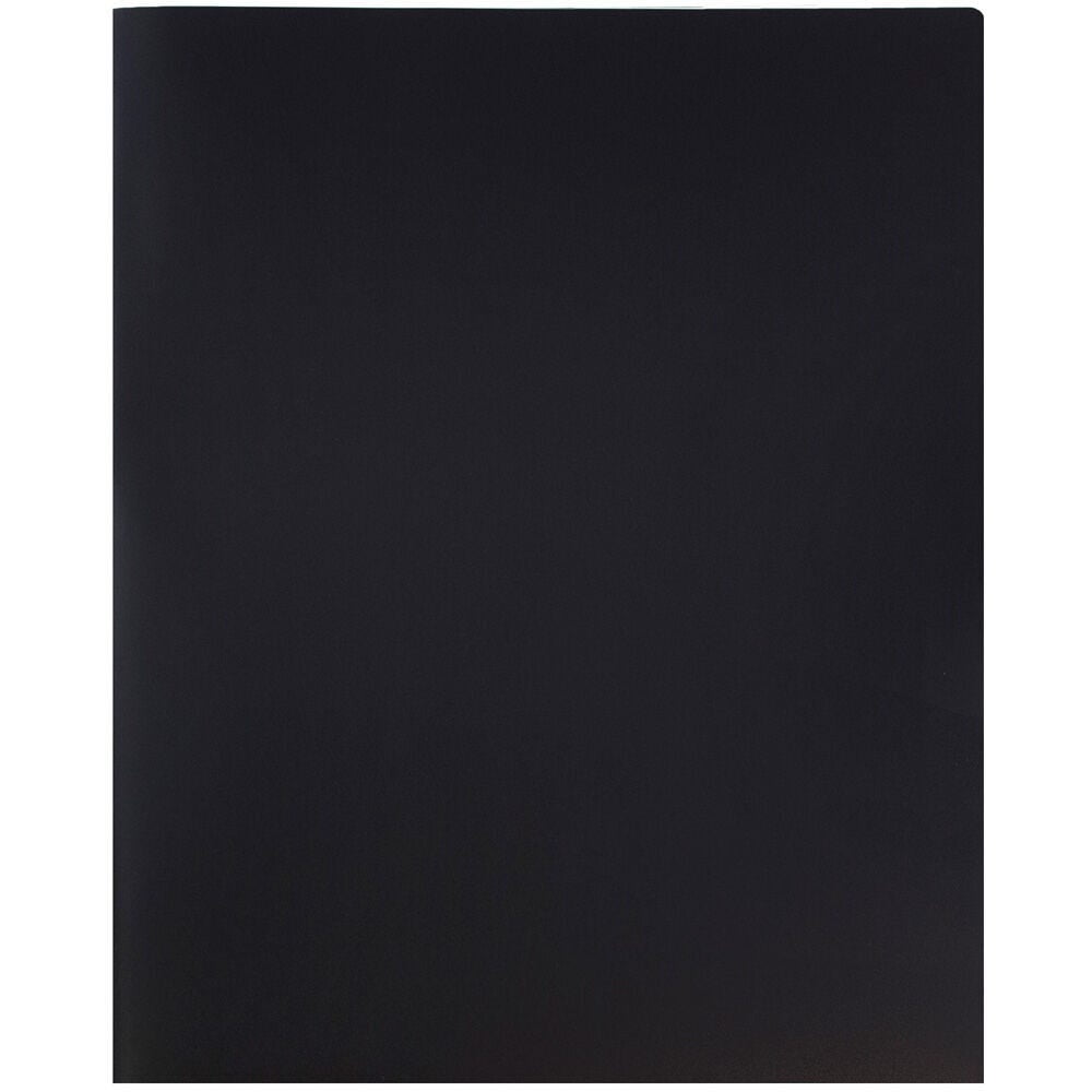 JAM Paper Plastic 2 Pocket POP Folders, School Folders, Black, Bulk 48/Pack