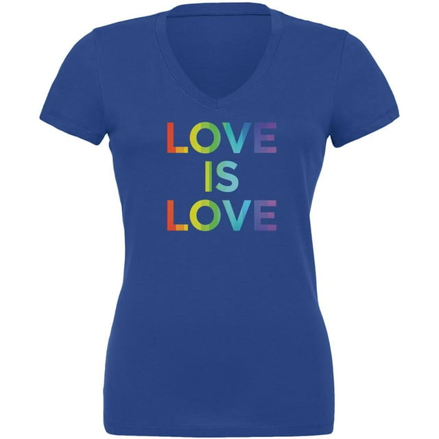 LGBT Gay Pride Love Is Love Juniors V-Neck T Shirt